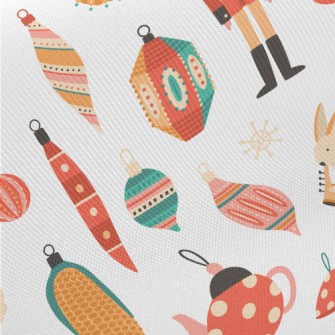 Classic Colorful Christmas Tre Midweight Cotton Poplin