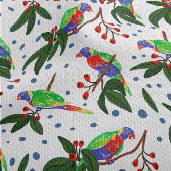 Cartoon Parrot Coloring Athletic Mesh Flat Back