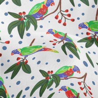 Cartoon Parrot Coloring Lightweight Performance Linen