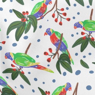 Cartoon Parrot Coloring Lightweight Cotton Poplin