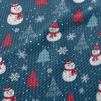 Winter Snowman And Christmas T Birdseye Piqué