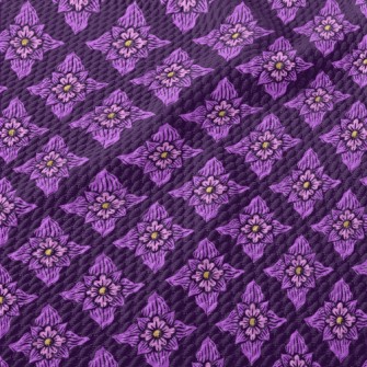 Hand Drawn Purple Flowers Birdseye Piqué