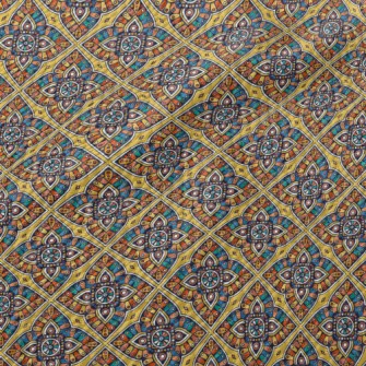 Retro Ethnic Pattern Birdseye Piqué