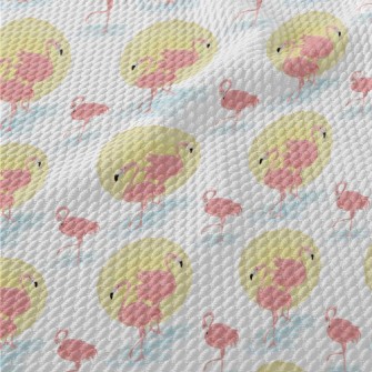 Flamingo And Sun Birdseye Piqué