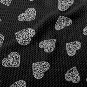Lace Heart Pattern Birdseye Piqué