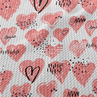 Crayon Heart Graffiti Birdseye Piqué