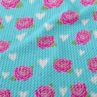 Roses And Love Hearts Birdseye Piqué