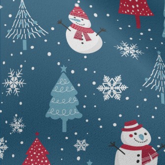 Winter Snowman And Christmas T Chiffon