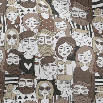 Hand-painted Group Portraits Chiffon