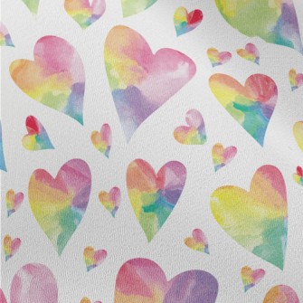 Watercolor Colored Love Heart Chiffon