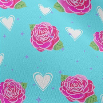 Roses And Love Hearts Chiffon