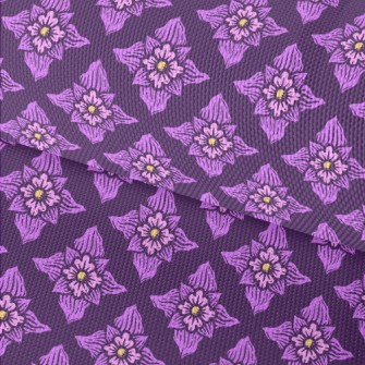 Hand Drawn Purple Flowers Waterproof Oxford