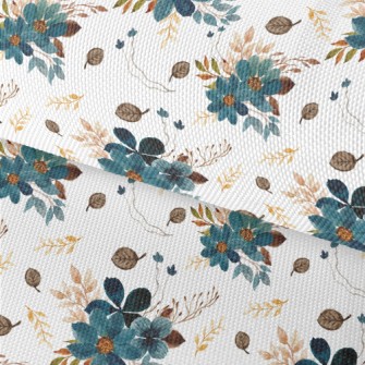 Blue Watercolor Flowers Waterproof Oxford