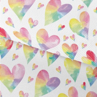 Watercolor Colored Love Heart Waterproof Oxford