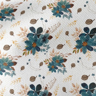 Blue Watercolor Flowers Waterproof Canvas