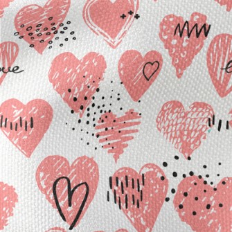 Crayon Heart Graffiti Waterproof Canvas