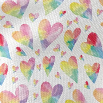 Watercolor Colored Love Heart Waterproof Canvas