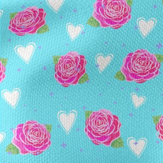 Roses And Love Hearts Waterproof Canvas