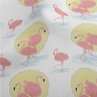 Flamingo And Sun Athletic Mesh Flat Back