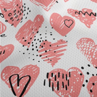 Crayon Heart Graffiti Athletic Mesh Flat Back