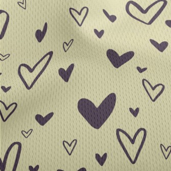 Simple Style Love Heart Athletic Mesh Flat Back