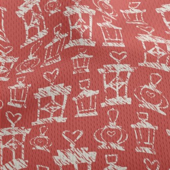 Valentine's Day Lantern Athletic Mesh Flat Back