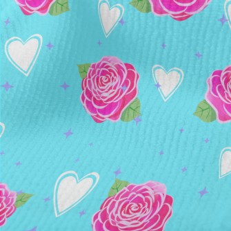 Roses And Love Hearts Terry