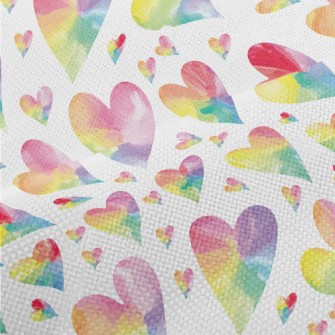 Watercolor Colored Love Heart Performance Linen