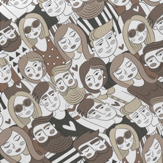 Hand-painted Group Portraits Twill