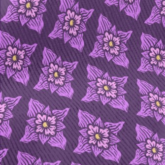 Hand Drawn Purple Flowers Standard Corduroy
