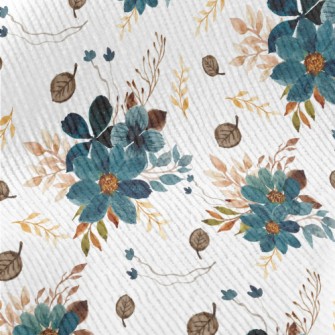 Blue Watercolor Flowers Standard Corduroy