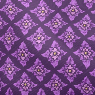 Hand Drawn Purple Flowers Dobby