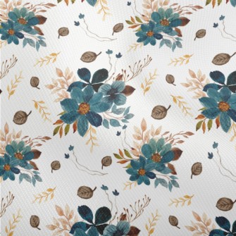 Blue Watercolor Flowers Dobby