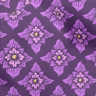 Hand Drawn Purple Flowers Micro Fleece
