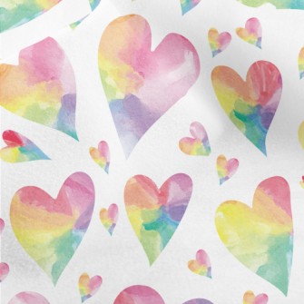Watercolor Colored Love Heart Micro Fleece