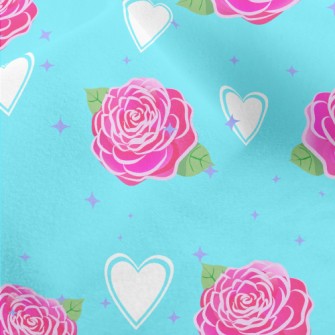 Roses And Love Hearts Micro Fleece