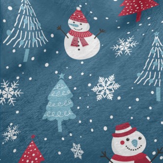 Winter Snowman And Christmas T Minky