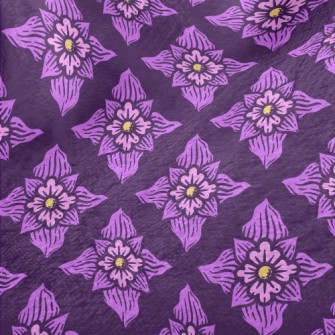 Hand Drawn Purple Flowers Minky