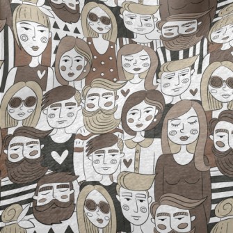 Hand-painted Group Portraits Minky