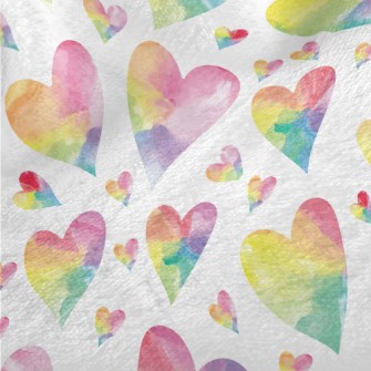 Watercolor Colored Love Heart Minky