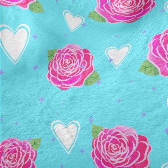 Roses And Love Hearts Minky
