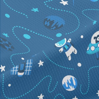 Cartoon Space Cruise Piqué