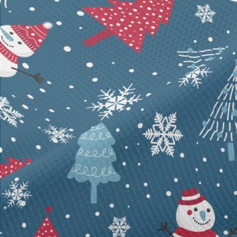 Winter Snowman And Christmas T Piqué