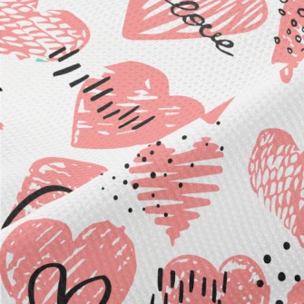 Crayon Heart Graffiti Piqué