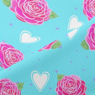 Roses And Love Hearts Piqué