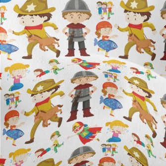 Children In Different Costumes Lightweight Performance Linen