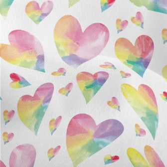 Watercolor Colored Love Heart Lightweight Performance Linen