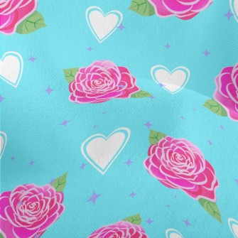Roses And Love Hearts Lightweight Performance Linen