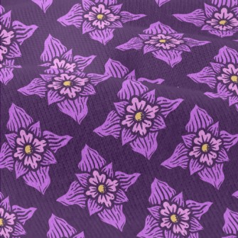 Hand Drawn Purple Flowers Modern Jersey