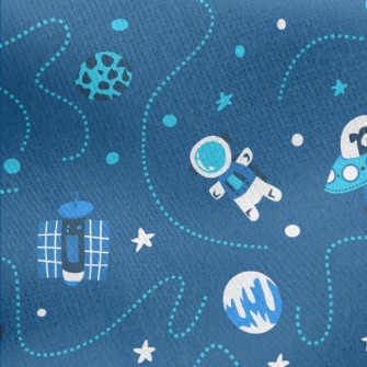 Cartoon Space Cruise Jersey Backed Fleece